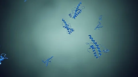 Scattered prions protein molecules Stock Footage 252699347
