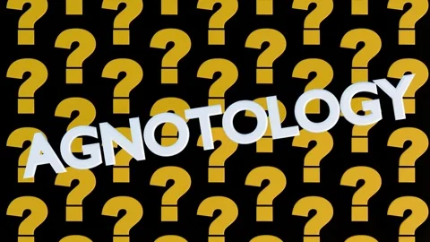 Scattered question marks, accompanied by the word "agnotology" Stock Footage 284336831