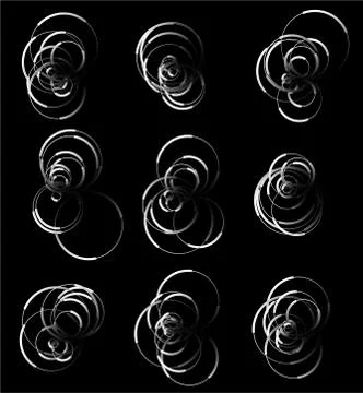 Scattered, random circle elements Stock Illustration