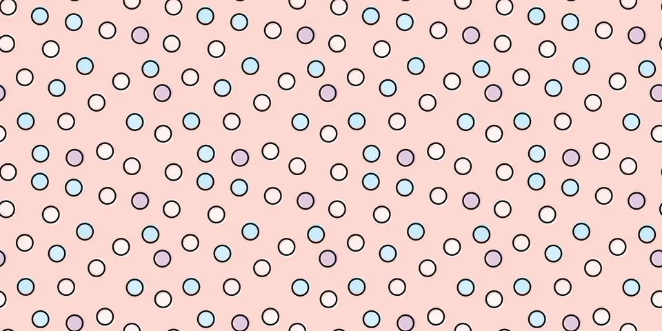 Scattered, random circles seamless repeat pattern background Stock Illustration