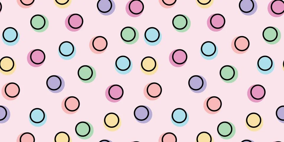 Scattered, random circles seamless repeat pattern background Stock Illustration