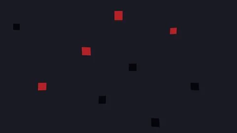 Scattered red and black square icons on dark background 스톡 일러스트
