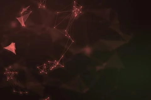 Scattered red geometric clusters float across a shadowy background, offerin.. Illustrazione stock