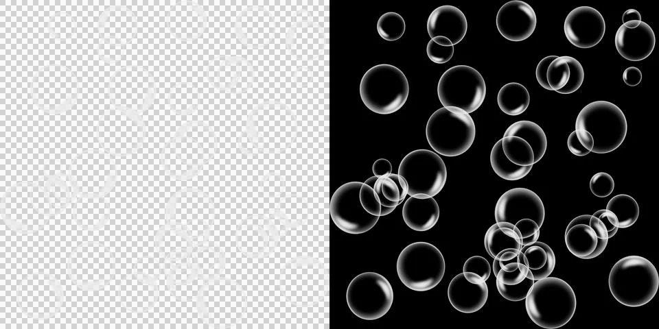 Scattered soap bubbles pattern isolated on transparent background design イラスト素材