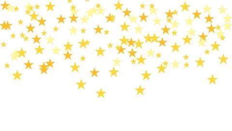 Scattered Star Pattern  Yellow Orange Floating Icons on White Background fo.. Illustrazione stock