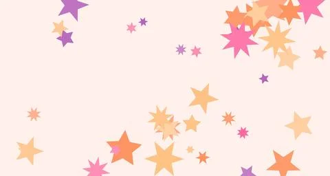 Scattered star shapes in warm sunset tones 스톡 일러스트