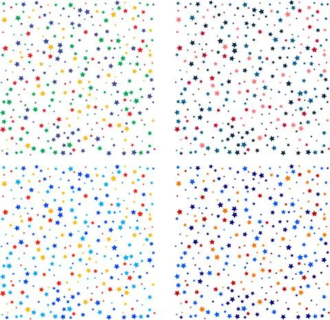 Scattered Stars Design Pattern Set Stock Illustration