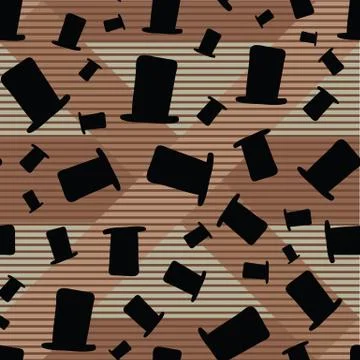 Scattered top hats seamless vector pattern 스톡 일러스트