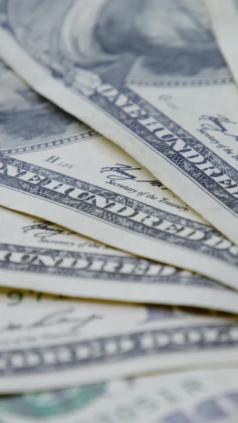 Scattered Us Dollars Rotating Vertically Evoke Business Growth Financial Energy Stock Footage 315538741