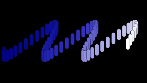 Scattered vertical blue and white capsules on black background Stock Footage 337789317