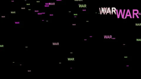 Scattered War Text On Black Background Stock Footage 330265441