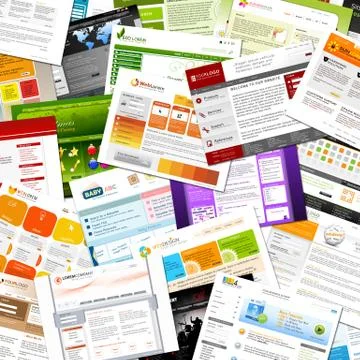 Scattered Web Design Template Collection Illustrazione stock