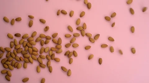 Scattering almonds Video stock 90762327