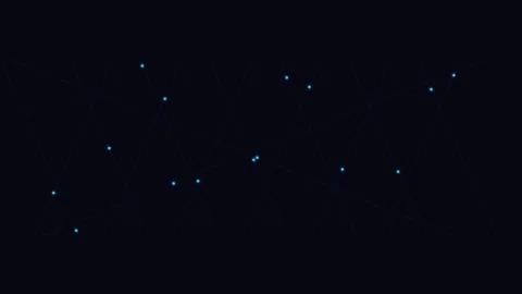 A scattering of bright blue light points against a deep black background 库存影片 336262538