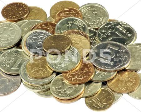 Scattering of coins Stock Photos