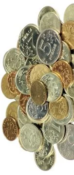 Scattering of coins Foto stock
