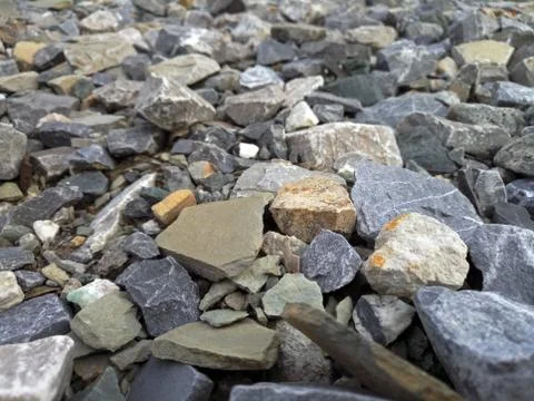 Scattering of different angular stones Stock Photos