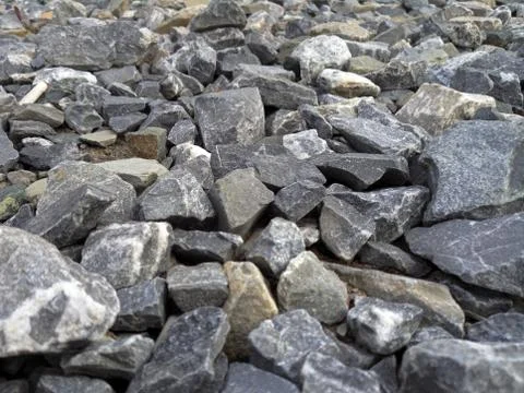 Scattering of different angular stones Stock Photos