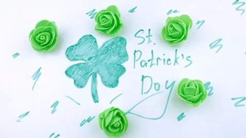 The scattering florets a St. Patrick's Day Stock Footage 85596225
