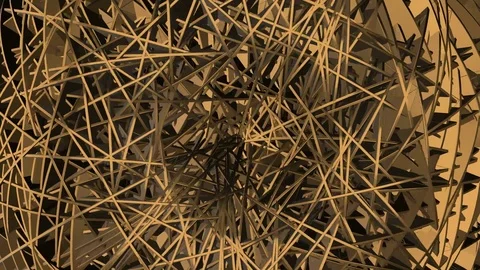 Scattering Gold Plates Stock Footage 98587455