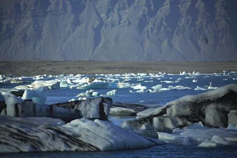 A scattering of icebergs Stock Photos