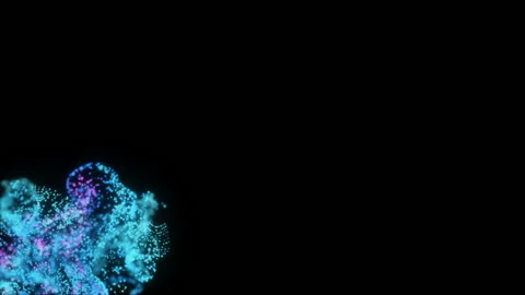 A scattering of particles in the left corner of the screen.Abstract background Stock Footage 98650921