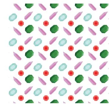 A scattering of precious stones. Multi-colored crystals, gems. Seamless pattern Stock Illustration