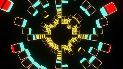 The scattering rays of the VJ Loop tunnel Video stock 170826076