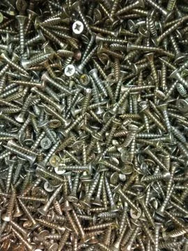 Scattering of screws Stock Photos