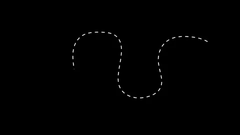 Scavenger hunt map treasure dash line animation isolated on black background Stock Footage 334767847