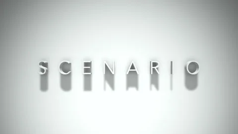 Scenario 3D title animation with shadows on a white background Stock Footage 296502770