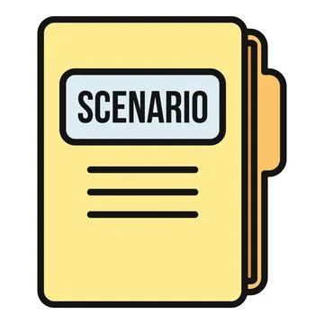 Scenario document folder icon planning business presentation Stockillustratie