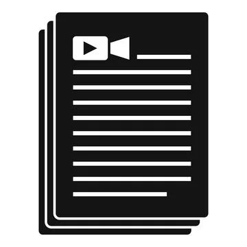 Scenario document icon simple vector. Film activity Illustrazione stock