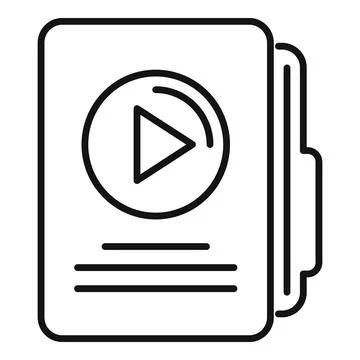 Scenario folder icon outline vector. Film movie Stock Illustration