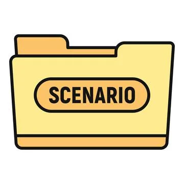 Scenario folder outlining a plan or situation concept Stock Illustration