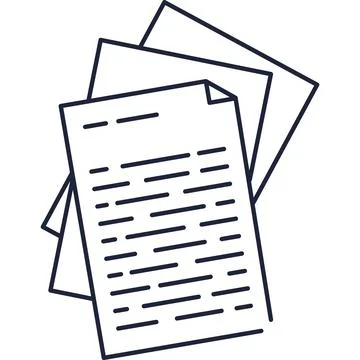 Scenario icon flat vector paper story screenplay Stock Illustration