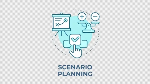 Scenario planning blue concept icon animation Stock Footage 344176978