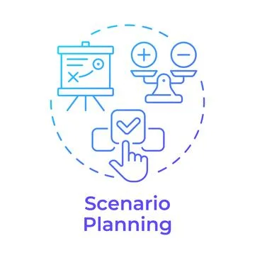 Scenario planning blue gradient concept icon Stock Illustration