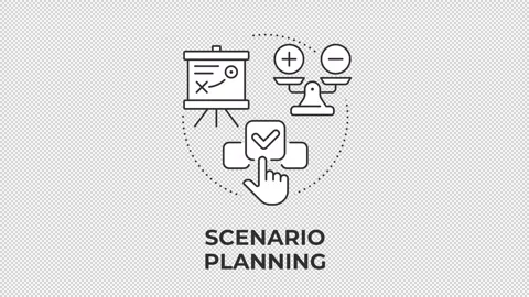 Scenario planning line concept icon animation Stock Footage 340576641