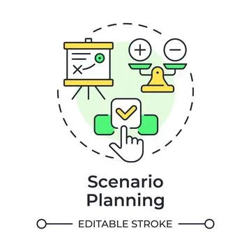 Scenario planning multi color concept icon Stock Illustration