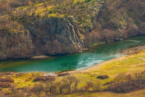 Scenary view of river Arda meanders at Rhodope mountains in Bulgaria Stock Photos