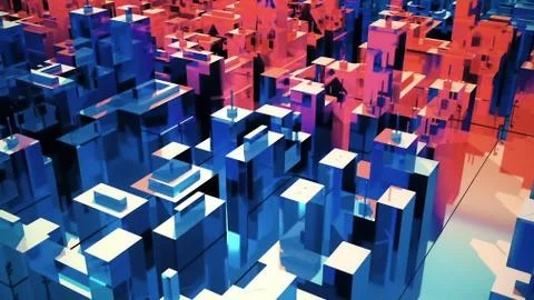 Scene of the abstract city. Stock Illustration