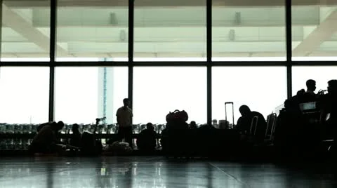 Scene in airport Stock Footage 18189623