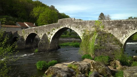 Scene of Ancient stone bridge and river Video stock 107435927