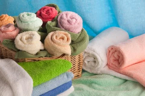 Scene with bath towels. Fotos de archivo
