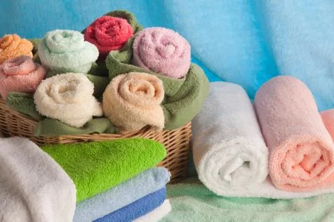 Scene with bath towels. Fotos de archivo