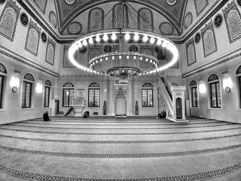 A scene from a big mosque's interior Stock Photos