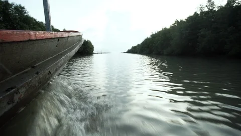 Scene of boat on river Stock Footage 126072021