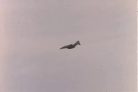 Scene of bomber airplane attack enemy positions at Hill 881 North - 1967 Stock Footage 112196158
