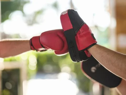 A scene from boxing training Stock Photos